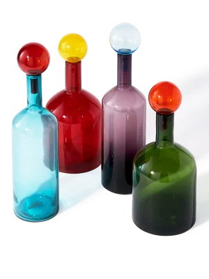 Set exclusivo de 4 botellas de vidrio soplado- Pols Potten